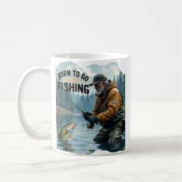 Rustic Born för att gå och fiska farfar Kaffemugg