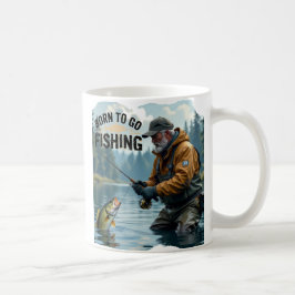Rustic Born för att gå och fiska farfar Kaffemugg