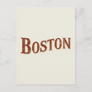 Rustic Boston-design Vykort