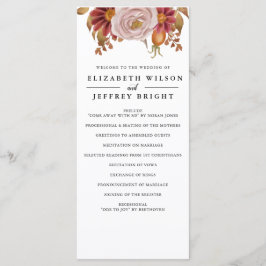 Rustic Botanical Autumn Fall Wedding Program