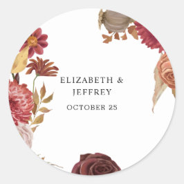 Rustic Botanical Autumn Fall Wedding Runt Klistermärke