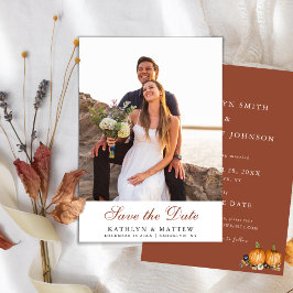 Rustic Botanical Autumn Pumpkin Fall Wedding Spara Datumet