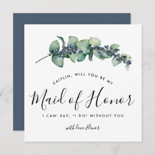 Rustic Botanical, blir du mitt Maid of honor-kort Inbjudningar