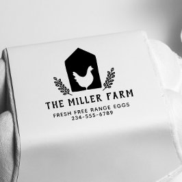 Rustic Botanical Chicken Logotyp Family Farm Egg Självfärgande Stämpel