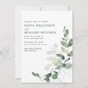 Rustic Botanical Eucalyptus Bröllop webbplats Inbjudningar