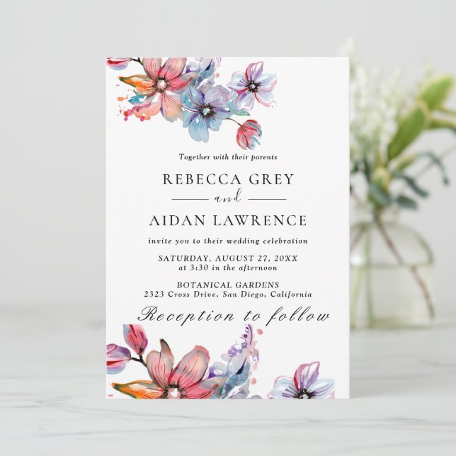 Rustic Botanical Eucalyptus Greenery Bröllop Invit Inbjudningar (Stående Fram)