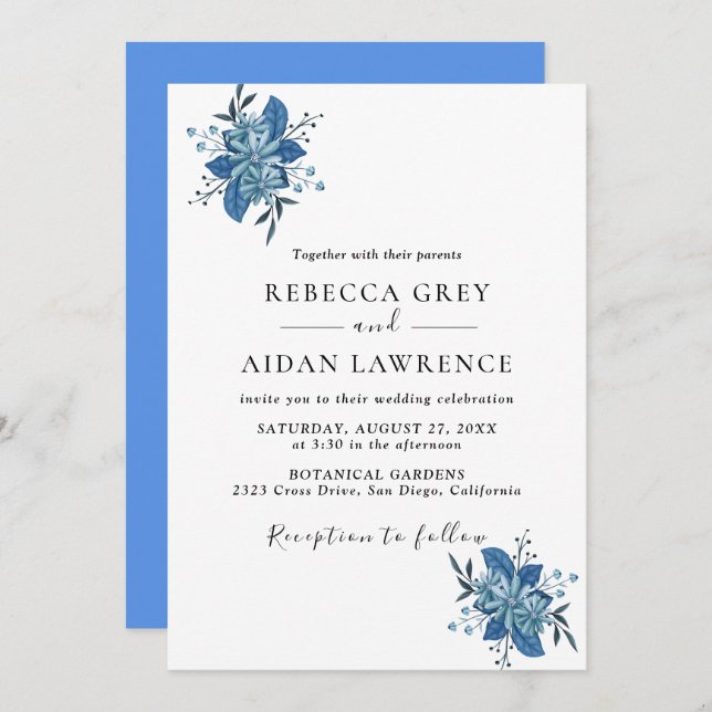 Rustic Botanical Eucalyptus Greenery Bröllop Invit Inbjudningar (Fram/baksida)