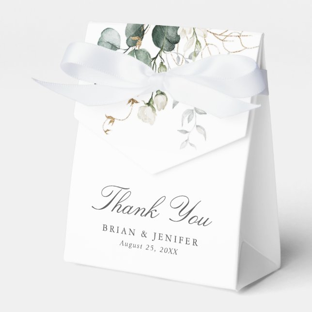 Rustic Botanical Eucalyptus Greenery Bröllop Presentaskar (Framsidan Sidan)