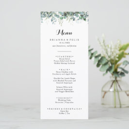 Rustic Botanical Eucalyptus Greenery Wedding Meny