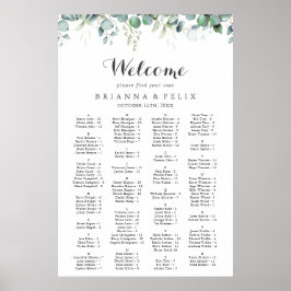 Rustic Botanical Eucalyptus Greenery Wedding Poster