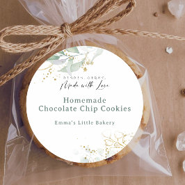 Rustic Botanical Farmers Market Bakery Product Runt Klistermärke