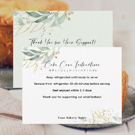 Rustic Botanical Farmers Market Cake Care Tack Kort