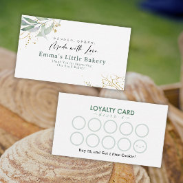 Rustic Botanical Farmers Market Loyalty Reward Visitkort