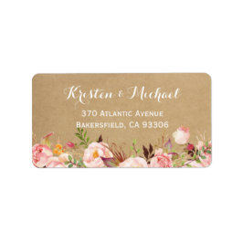 Rustic Botanical Garden Blommigt Kraft Bröllop Adressetikett