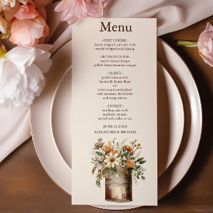 Rustic Botanical Greenery Bröllop Meny