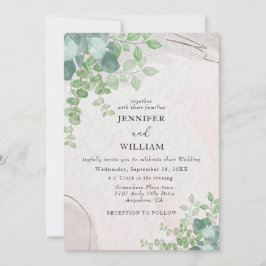 Rustic Botanical Greenery Eucalyptus Bröllop Inbjudningar