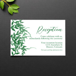 Rustic Botanical Löv Wedding Reception Tilläggskort