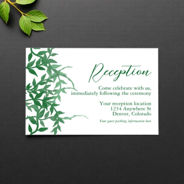 Rustic Botanical Löv Wedding Reception Tilläggskort (Skapare uppladdad)