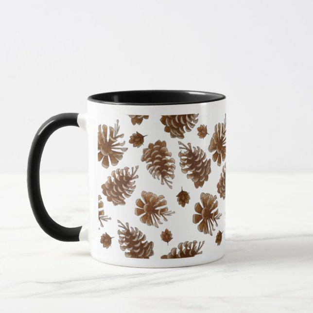 Rustic Botanical Pinecone Watercolor Mugg (Vänster)