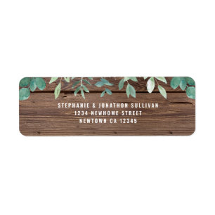 Rustic Botanical Return-adressetikett Returadress Etikett