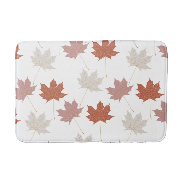 Rustic Botanical Terracotta Maple Löv Mönster Badrumsmatta (Framsidan)