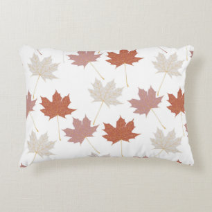 Rustic Botanical Terracotta Maple Löv Mönster Prydnadskudde