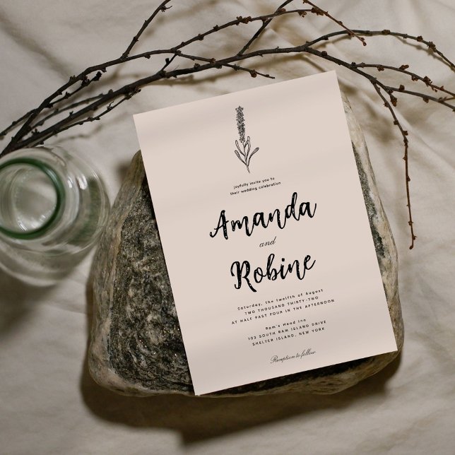 Rustic Botanical Wedding bjudande Inbjudningar (Skapare uppladdad)
