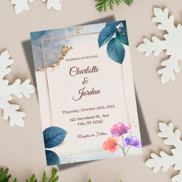 Rustic Botanical Wedding Invitation Inbjudningar