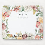 Rustic Botaniska Blommigten Ro Rosa Butterfly Anpa Musmatta<br><div class="desc">Rustic Botanical Blommigt Ro Rosa Butterfly Anpassningsbar Pad. Alla foton och texter är i förväg ordnade så att du enkelt och snabbt kan anpassa dig till dina egna detaljer. För många andra utformningar,  gå till butikssamlingen: https://www.zazzle.com/collections/119376792509928647</div>
