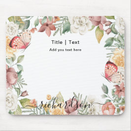 Rustic Botaniska Blommigten Ro Rosa Butterfly Anpa Musmatta