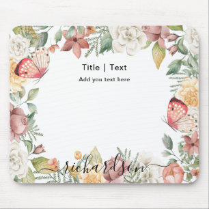 Rustic Botaniska Blommigten Ro Rosa Butterfly Anpa Musmatta