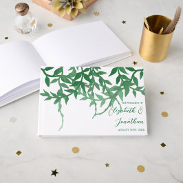 Rustic Botaniska Löv Bröllop Gästböcker