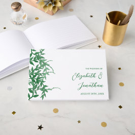 Rustic Botaniska Löv Bröllop Gästböcker