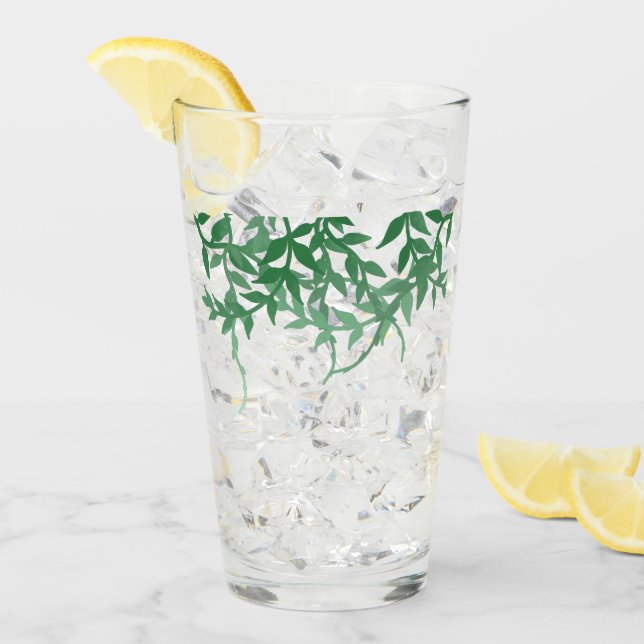 Rustic Botaniska Löv Bröllop Glaskopp (Framsida Ice)