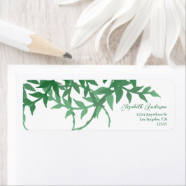 Rustic Botaniska Löv Bröllop Returadress Etikett