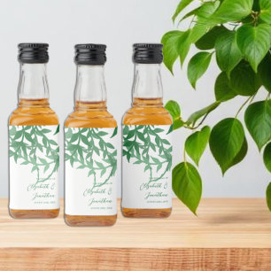 Rustic Botaniska Löv Bröllop Spritflaskor Etikett