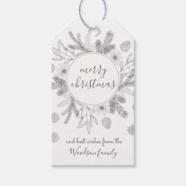 Rustic Boughs God jul Modern Presentetikett