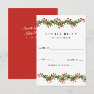 Rustic Boughs of Holly Winter jul Bröllop OSA Kort