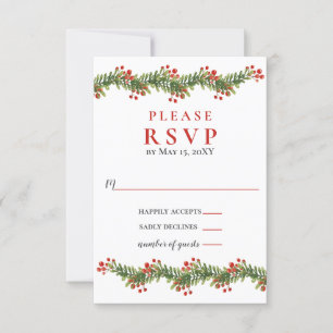 Rustic Boughs of Holly Winter jul Bröllop OSA Kort