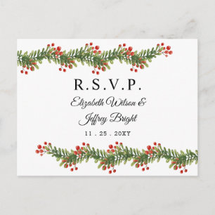 Rustic Boughs of Holly Winter-julets OSA Inbjudan Vykort