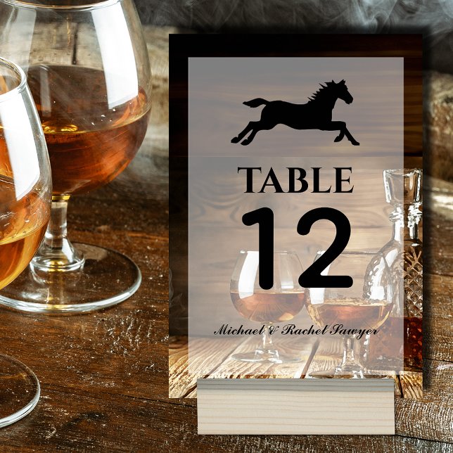 Rustic Bourbon Derby Horse Tävla Party Bordsnummer (Rustic Bourbon Derby Horse Racing Party Table Numbers)