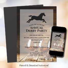 Rustic Bourbon Derby Party Inbjudningar