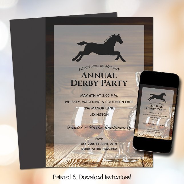 Rustic Bourbon Derby Party Inbjudningar (Skapare uppladdad)