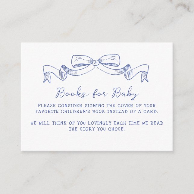 Rustic Bow Baby Shower Bokar för Baby Tilläggskort (Framsida)
