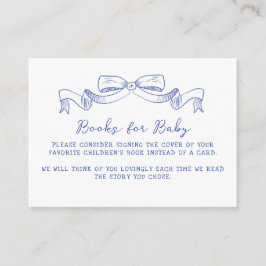 Rustic Bow Baby Shower Bokar för Baby Tilläggskort