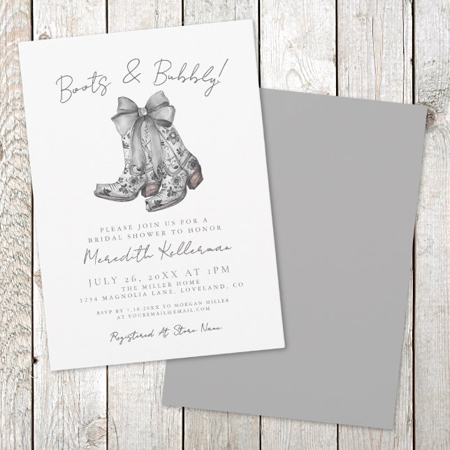 Rustic Bow Land Möhippa Inbjudningar (Rustic Bow Country Bridal Shower Invitation)