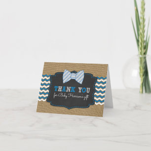Rustic Bowtie babydusch tack med dikt
