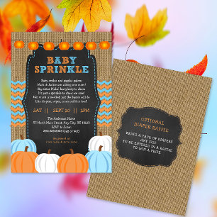 Rustic Boy Pumpkin baby sprinkle-inbjudan Inbjudningar