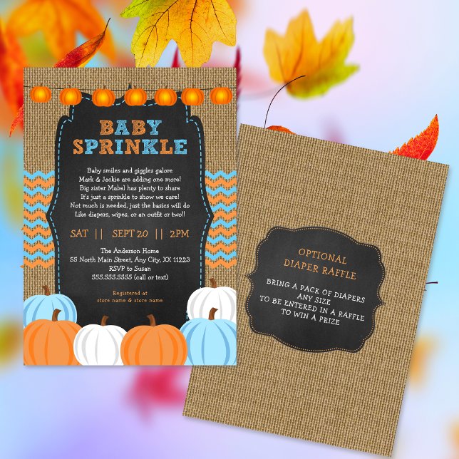 Rustic Boy Pumpkin baby sprinkle-inbjudan Inbjudningar (Skapare uppladdad)