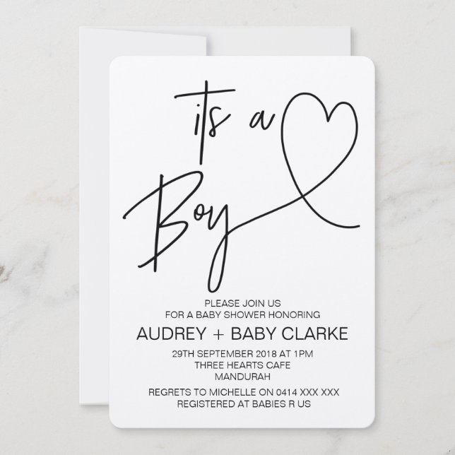 Rustic Boy Shower-inbjudningar Inbjudningar (Framsida)